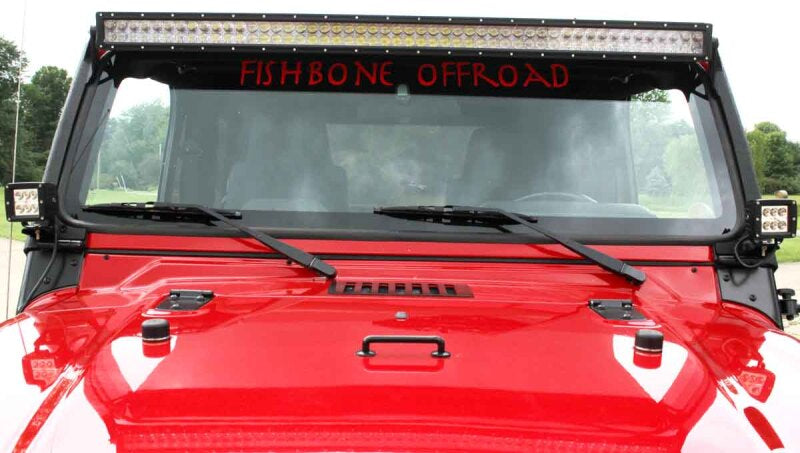 Fishbone Offroad 97-06 Jeep Wrangler TJ 52In Light Bar Bracket - Black Textured Powdercoat FB21057 FB21057 Photo - lifestyle view