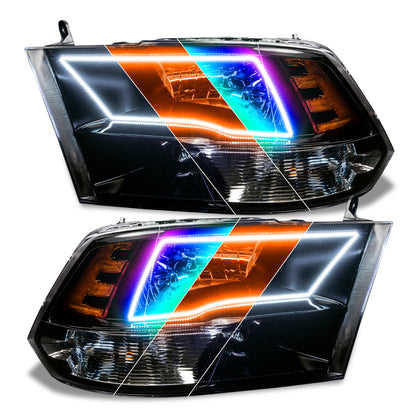 ORACLE Lighting 09-18 RAM 1500 Sport ColorSHIFT Halo Headlights - Blk Housing w/No Controller 8906-334 8906-334 Photo - Primary