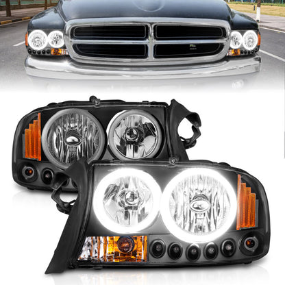 Anzo 1997-2004 Dodge Dakota Crystal Headlights Black 1pc 111085 User 1