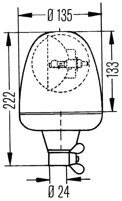 Hella Rotating Beacon H 12V Yellow Mgs12 2Rl 006846001 006846001 Technical Drawing