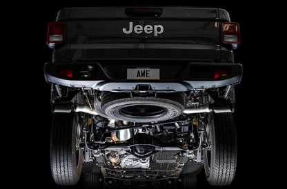 AWE Tuning 20-21 Jeep Gladiator JT 3.6L Tread Edition Cat-Back Dual Exhaust - Diamond Black Tip 3015-33101 3015-33101 Photo - out of package