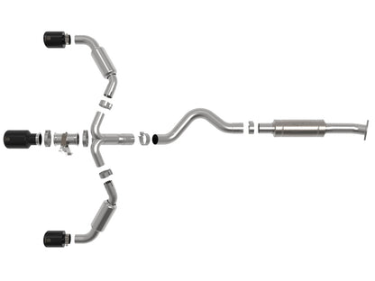aFe 23-24 Toyota GR Corolla L3 1.6L (t) Gemini XV 3in to 2-1/2in Cat Back Exhaust w/ Black Tips 49-36070-B 49-36070-B Photo - Unmounted