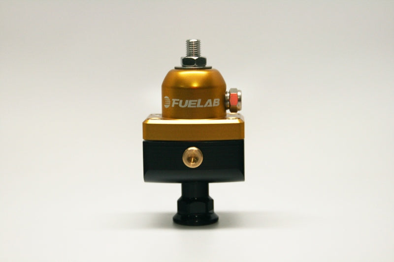 Fuelab 575 Carb Adjustable Mini FPR Blocking 4-12 PSI (1) -6AN In (2) -6AN Out - Gold 57501-5 57501-5 Photo - Primary