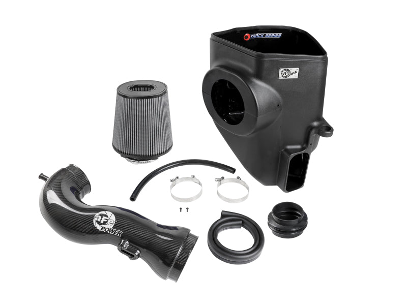 aFe 19-21 GM Trucks 5.3L/6.2L Track Series Carbon Fiber Cold Air Intake System W/ Pro Dry S Filters 57-10015D 57-10015D Photo - Unmounted