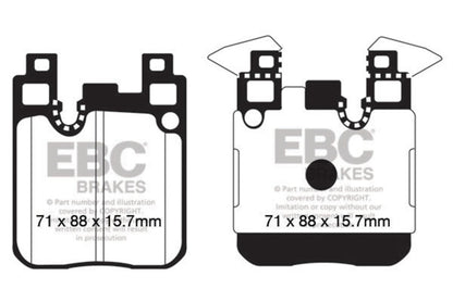 EBC 14+ BMW 228 Coupe 2.0 Turbo Brembo calipers Ultimax2 Rear Brake Pads UD1656 UD1656 Photo - Primary