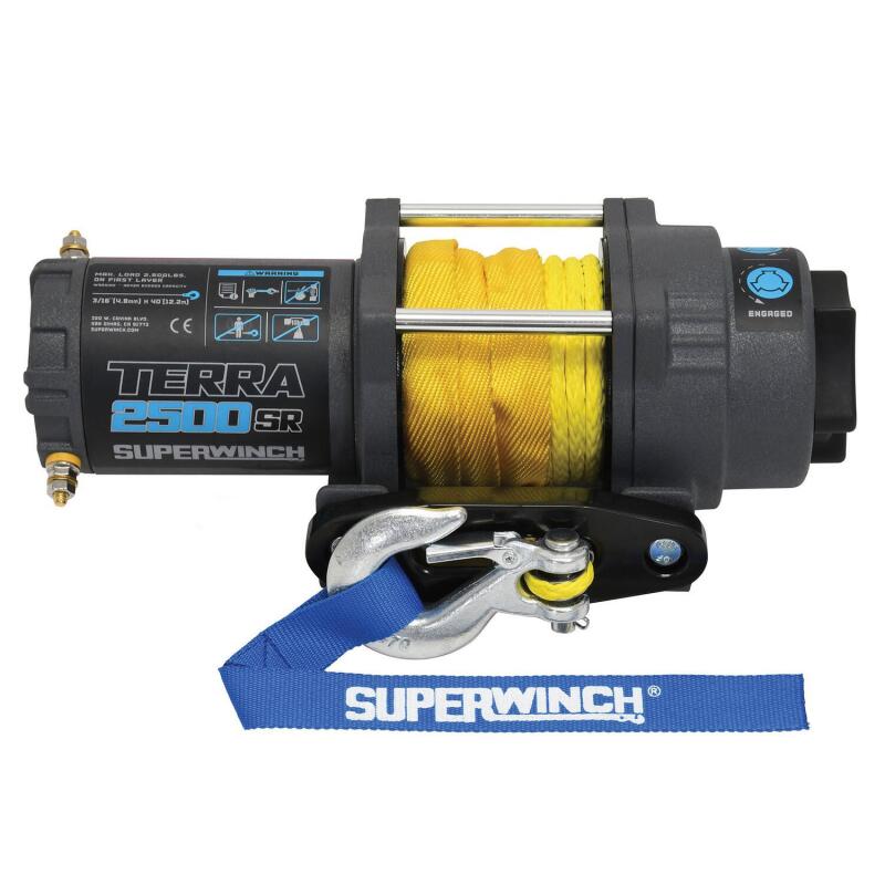 Superwinch 2500 LBS 12V DC 3/16in x 40ft Synthetic Rope Terra 2500SR Winch - Gray Wrinkle 1125270 1125270 Photo - Primary