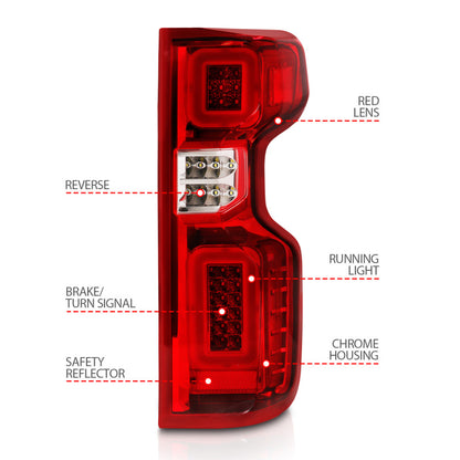 ANZO 19-21 Chevy Silverado Full LED Tailights Chrome Housing Red/Clear Lens G2 (w/C Light Bars) 311416 311416 User 3