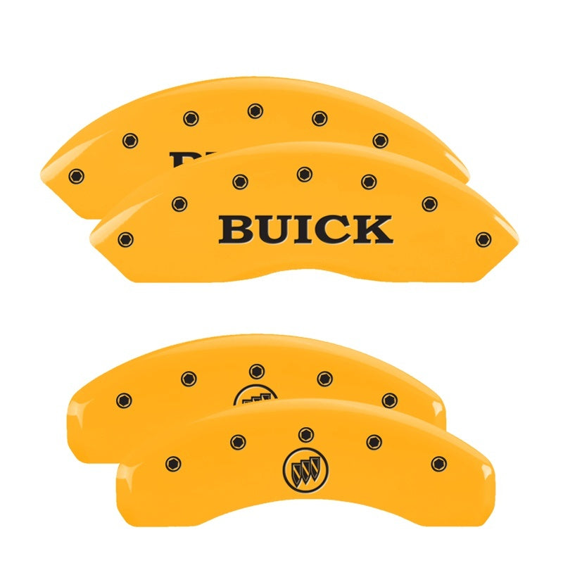 MGP 4 Caliper Covers Engraved Front Buick Rear Yellow Finish Black Char 2008 Buick Lucerne 49003SBSHYL 49003SBSHYL Photo - Primary