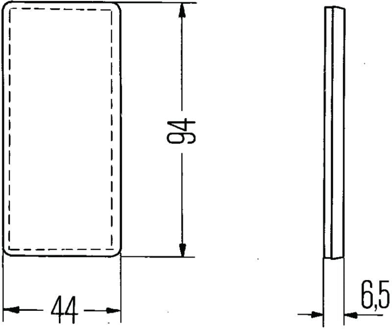Hella Reflective Adhesive 3326 SAE/ECE Red 2-Pack 003326931 003326931 Technical Drawing