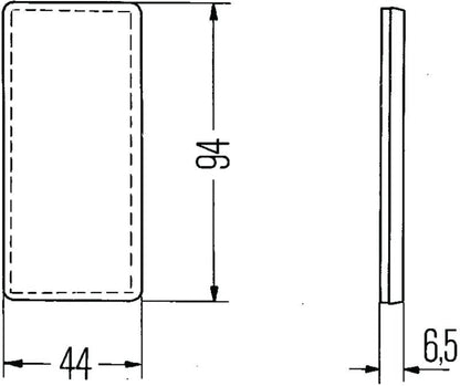 Hella Reflective Adhesive 3326 SAE/ECE Red 2-Pack 003326931 003326931 Technical Drawing