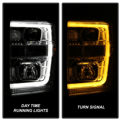 Spyder 08-10 Ford F-250 Ver 2 Proj Headlight - Switch Back Light Bar - Chrome - PRO-YD-FS08V2-SBLB-C 5086211 5086211 Photo - Unmounted