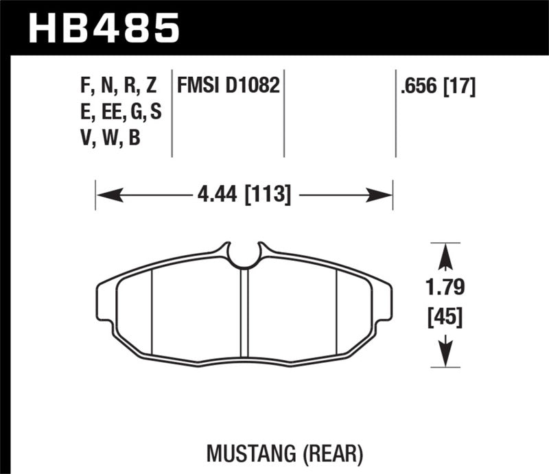 Hawk Ceramic Brake Pads Rear Ford Mustang Shelby GT500 2007-2009 HB485Z.656 Photo - Primary