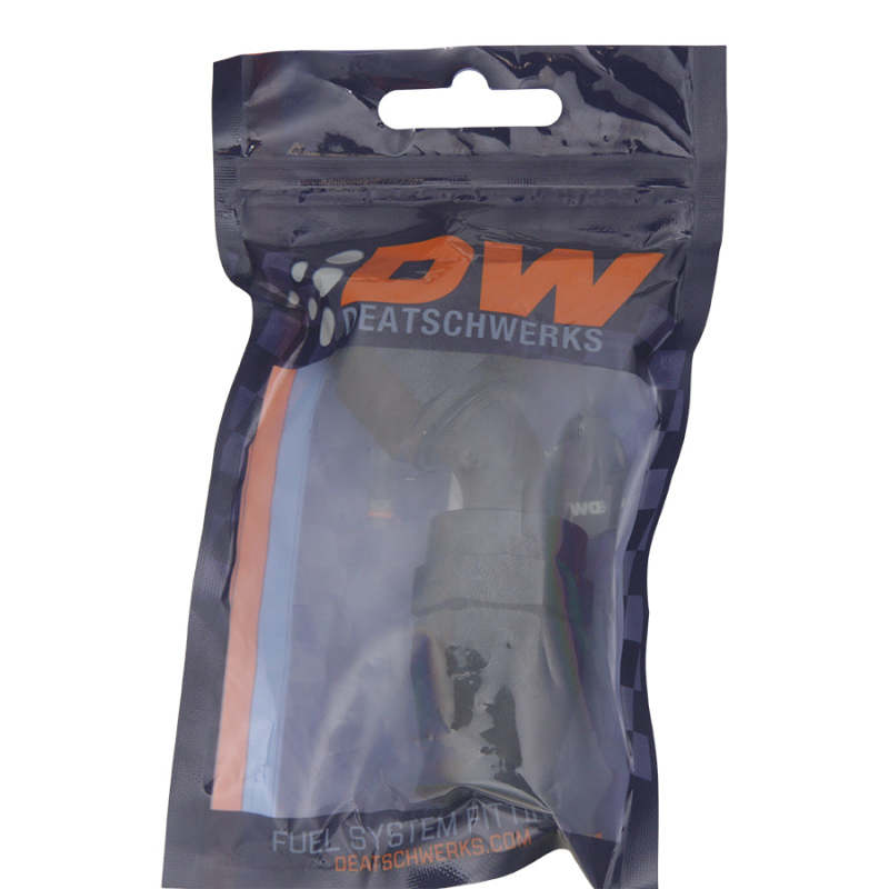 DeatschWerks 10AN Female Swivel 45-Degree Hose End PTFE (Incl Olive Insert) - Anodized Matte Black 6-02-0859-B 6-02-0859-B Photo - lifestyle view