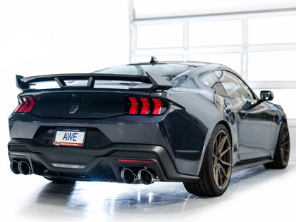 AWE Tuning AWE 2024 Ford Mustang Dark Horse S650 RWD Track Edition Catback Exhaust w/ Quad Chrome Silver Tips 3020-42375 3020-42375 Photo - Mounted