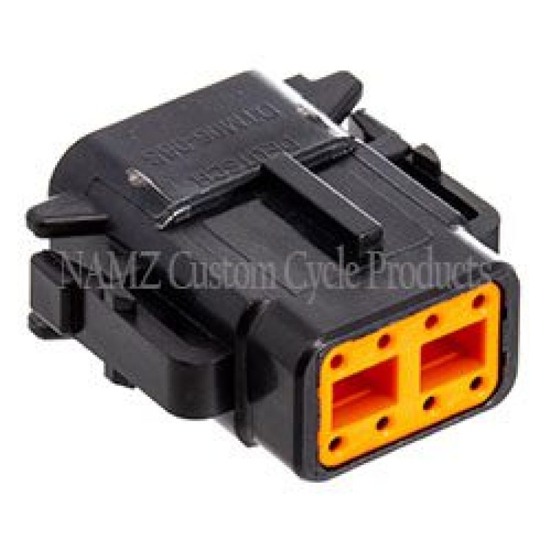 NAMZ Deutsch DTM 8-Position Black Plug w/(8) Stamped Terminals & Wedgelock (HD 74118-98BK) MDP-8B MDP-8B Photo - Primary