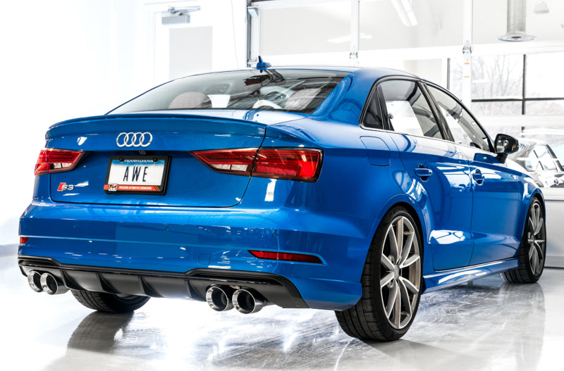 AWE Tuning Audi 8V S3 SwitchPath Exhaust w/Chrome Silver Tips 102mm 3025-42068 3025-42068 Photo - out of package