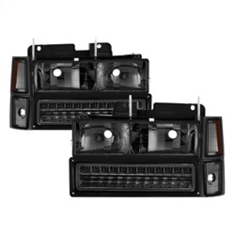 SPYDER Xtune 92-94 Blazer Full Size Corner/LED Bumper Headlights Smoke HD-JH-CCK88-LED-AM-SM-SET 5069566 5069566 Photo - Primary