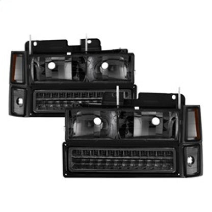 SPYDER Xtune 92-94 Blazer Full Size Corner/LED Bumper Headlights Smoke HD-JH-CCK88-LED-AM-SM-SET 5069566 5069566 Photo - Primary