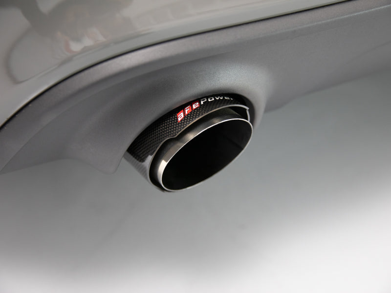 aFe MACH Force-XP 4-1/2in Carbon Fiber OE Replacement Exhaust Tips - 15-19 Dodge Charger/Hellcat 49C32068-C 49C32068-C Photo - Mounted