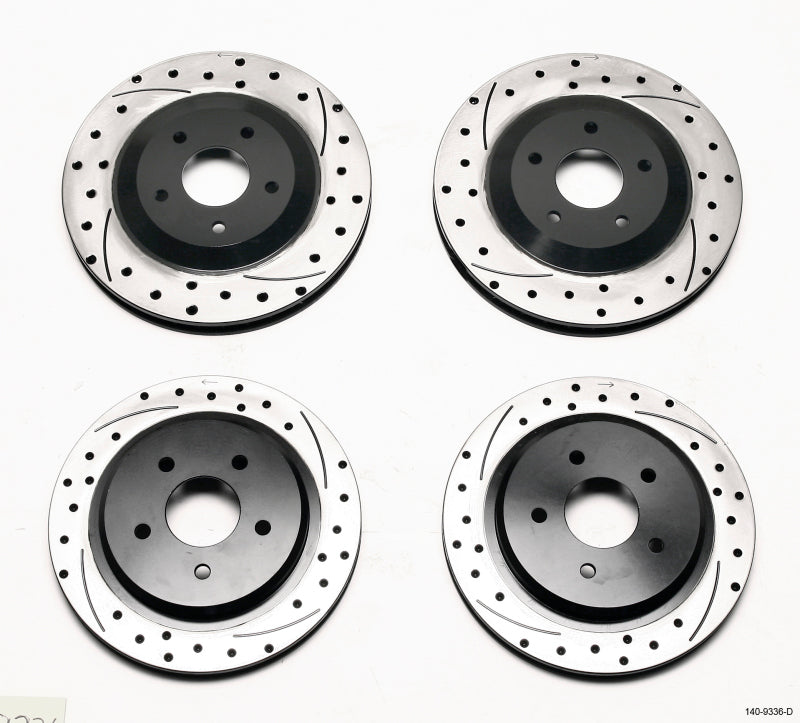 Wilwood Rotor Kit, Front/Rear-Drilled, 97-04 Corvette C5 All/ 05-13 C6 Base 140-9336-D Photo - Primary