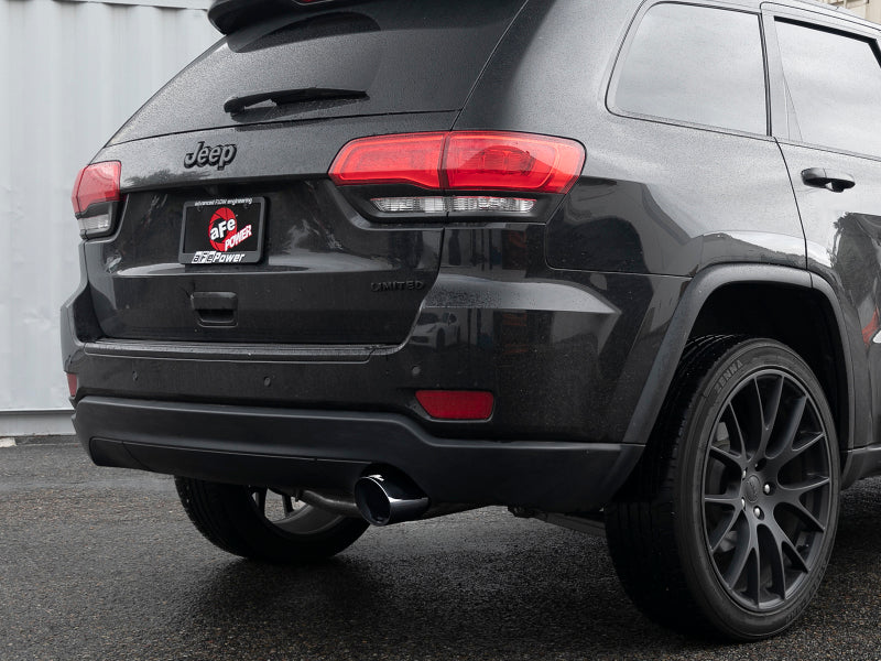 aFe Large Bore HD 3in 304 SS Cat-Back Exhaust w/ Black Tips 14-19 Jeep Grand Cherokee (WK2) V6-3.6L 49-38078-B 49-38078-B Photo - Mounted