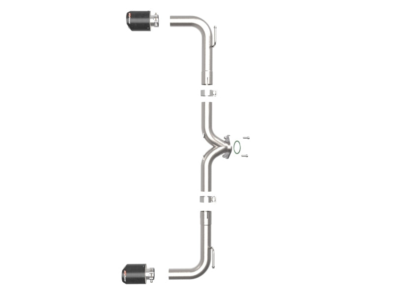 aFe Takeda 2-1/2in 304 SS Axle-Back Exhaust w/ Carbon Fiber Tips 14-18 Mazda 3 L4 2.0L/2.5L 49-37014-C 49-37014-C Photo - Unmounted