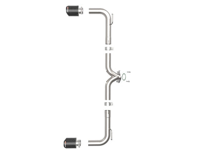 aFe Takeda 2-1/2in 304 SS Axle-Back Exhaust w/ Carbon Fiber Tips 14-18 Mazda 3 L4 2.0L/2.5L 49-37014-C 49-37014-C Photo - Unmounted