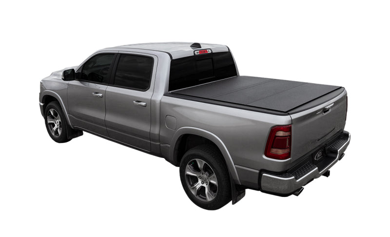 Access LOMAX Alum Tri-Fold Cover w/Split Rails BK Urethane Finish 19-20 Dodge Ram-5ft 7in w/o RamBox B3040069 B3040069 Photo - Primary