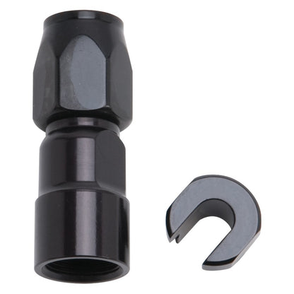 Russell Performance 3/8in SAE Quick Disc Female to -6 Hose Black Straight Hose End 611203 611203 Photo - Primary