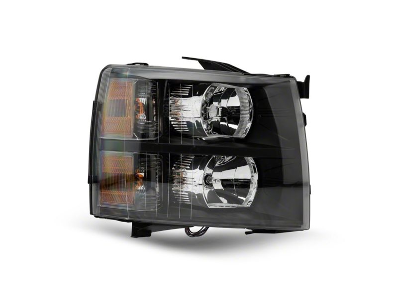Raxiom 07-13 Chevrolet Silverado 1500 Euro Headlights- Blk Housing (Clear Lens) S112706 S112706 Photo - Close Up