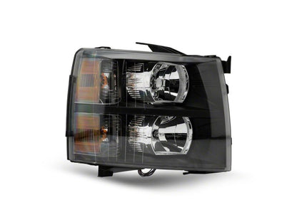Raxiom 07-13 Chevrolet Silverado 1500 Euro Headlights- Blk Housing (Clear Lens) S112706 S112706 Photo - Close Up