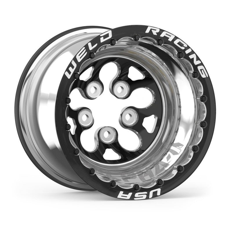 Weld Alpha-1 15x15 / 5x4.75 BP / 3in. BS Black Wheel - Black Double Beadlock MT 83B-515276MB