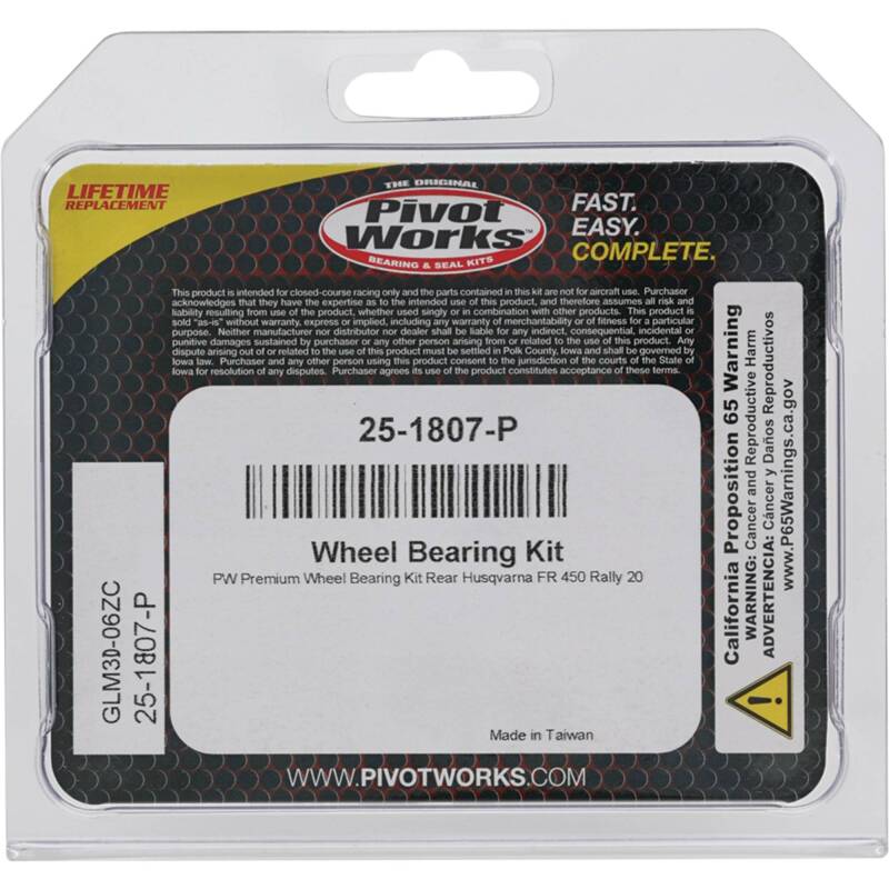 Pivot Works Gas-Gas, Husqvarna, KTM Wheel Bearing Kit Premium Bearings 25-1807-P 25-1807-P Photo - Primary