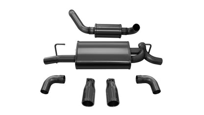 Corsa Performance 18+ Jeep Wrangler JL 2.5in Dual Rear Exit Black Tips Touring Axle 21016BLK Photo - Primary