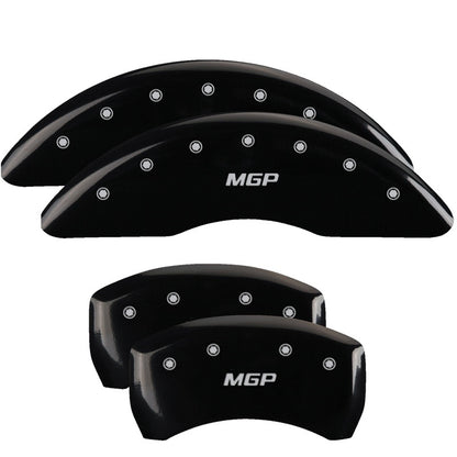 MGP 4 Caliper Covers Engraved Front & Rear MGP Black Finish Silver Char 2019 Mercedes-Benz GLE43 AMG 23233SMGPBK 23233SMGPBK Photo - Primary
