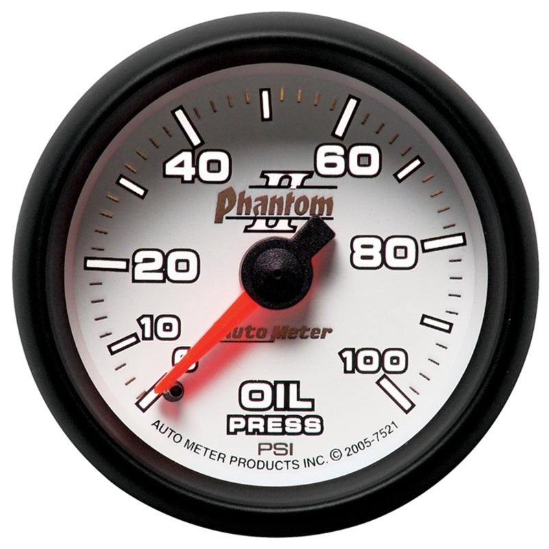 Autometer Gauge, Oil Pressure, 2 1/16", 100Psi, Mechanical, Phantom II 7521 User 2