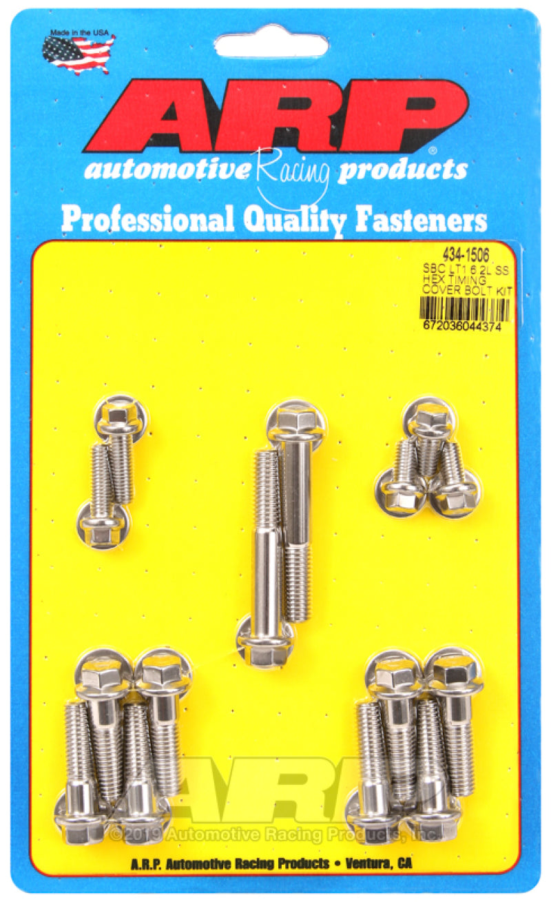 ARP SBC LT1 6.2L SS Hex Timing Cover Bolt Kit 434-1506 Photo - Primary