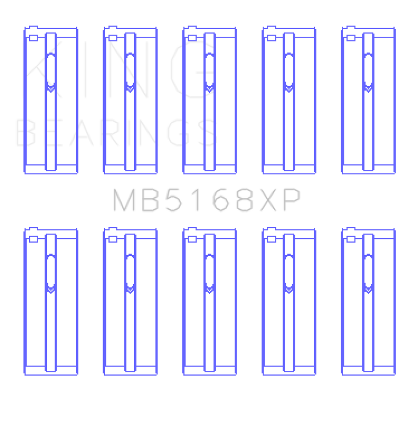 King Engine Bearings King Honda H22 50mm Journal Crankshaft Main Bearing Set (Size .25) MB5168XP0.25 MB5168XP0.25 Photo - Primary