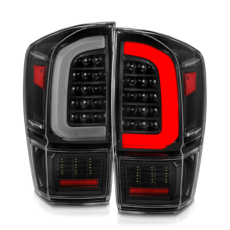 ANZO 16-21 Toyota Tacoma LED Tail Lights - w/ Light Bar Sequential Black Housing & Clear Lens 311400 311400 User 1