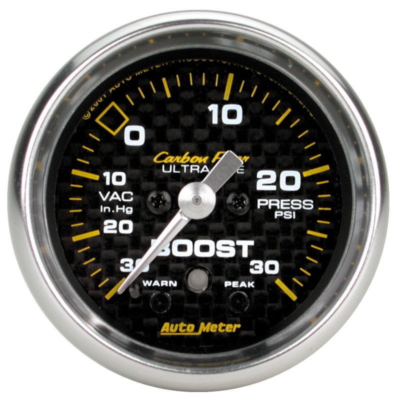Autometer Carbon Fiber 52mm 30 PSI Electronic Boost gauge 4777 4777 Photo - Primary