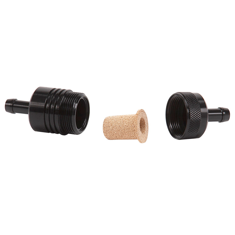 Russell 5/16" Aluminum Street Fuel Filter (Black Finish) 645090 Photo - out of package