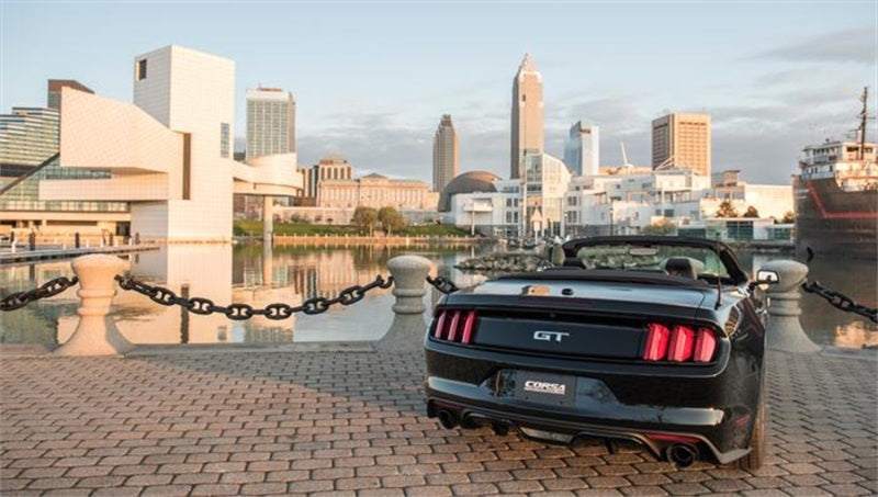 Corsa Performance 15-16 Ford Mustang GT Convertible 5.0L V8 Black Xtreme Dual Rear Exit 14342BLK Photo - Mounted