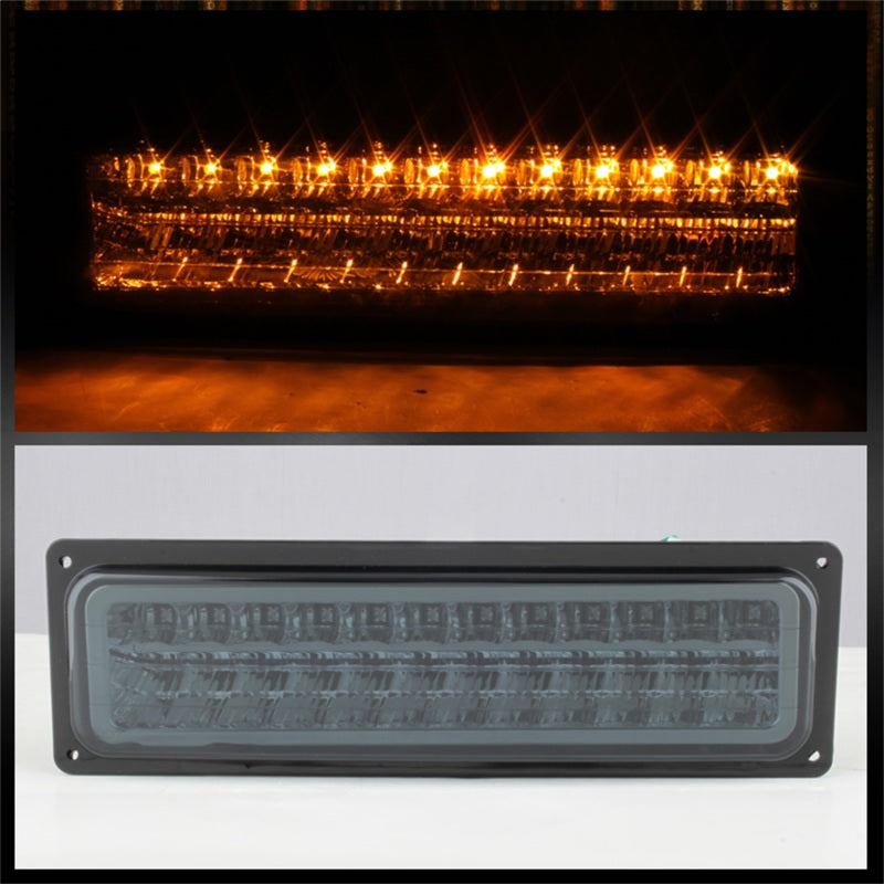 SPYDER Xtune GMC Yukon 92-93 Crystal Headlights w/ Corner & LED Bumper Smoke HD-JH-GMCCK88-LED-AM-SM-SET 5073556 5073556 Photo - Unmounted