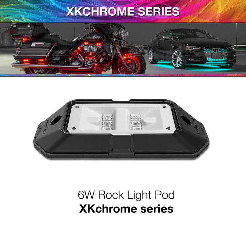 XKGLOW XK Glow XKchrome Low Profile Ultra Bright Rock Light Pod 6W XK-ROCK