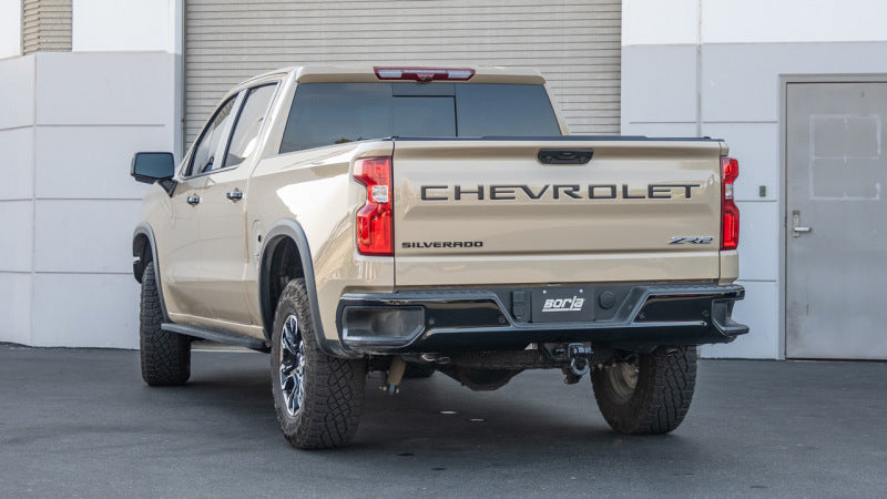 Borla 22-23 Chevrolet Silverado 1500 ZR2 &amp; AT4X 6.2L CC SB 147.5in WB Touring Cat-Back 140913 140913 Photo - Close Up