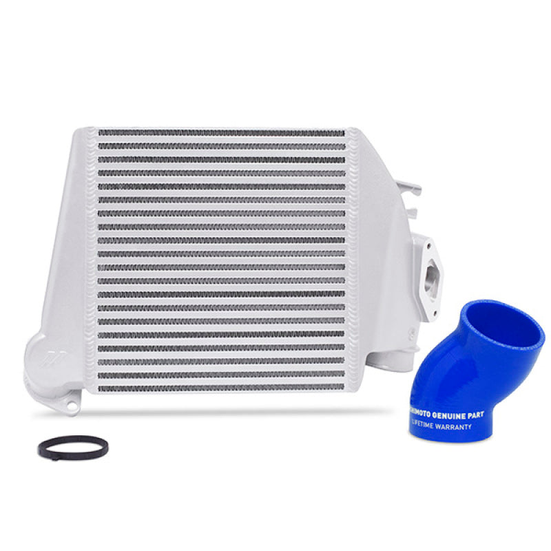 Mishimoto Silver Top Mount Intercooler W/ Blue Hose Subaru WRX 2008-2014 MMTMIC-WRX-08SLBL Photo - Primary