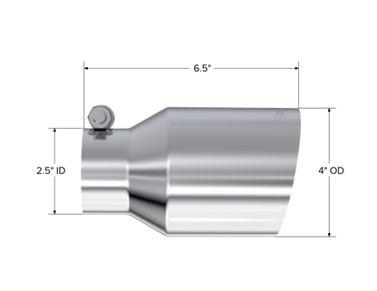 MBRP Universal T304 SS Tip 4in OD/2.5in Inlet/6.5in L T5176 T5176 Photo - Close Up