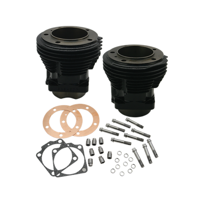 S&S Cycle 66-84 BT w/ S&S 98in Sidewinder Kit 3-5/8in Bore Cylinder Set - Gloss Black 91-9200