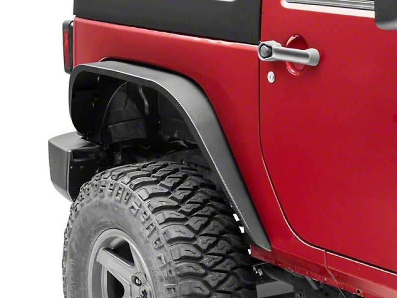 Officially Licensed Jeep 07-18 Jeep Wrangler JK Slim Fender Flares w/ Jeep Logo- Rear oljJ164979