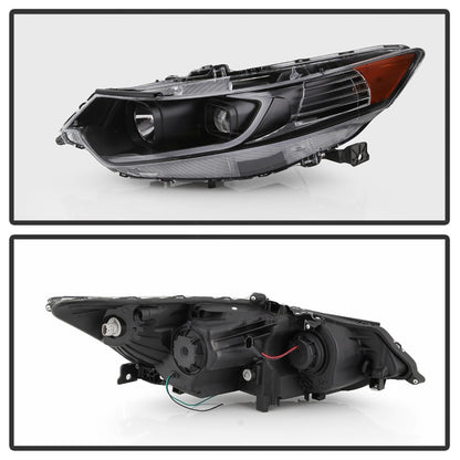 SPYDER xTune 09-14 Acura TSX Projector Headlights - Light Bar DRL - Black (PRO-JH-ATSX09-LB-BK) 9042218 9042218 Photo - Unmounted
